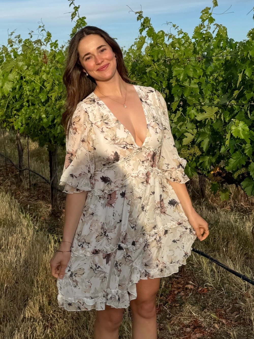 Blue B Tiered Floral Dress